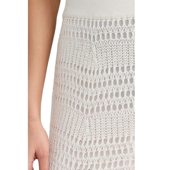 NWT! Theory Pull-On Crochet Knit Lace Ivory Maxi Skirt - Size Medium - Picture 5 of 12